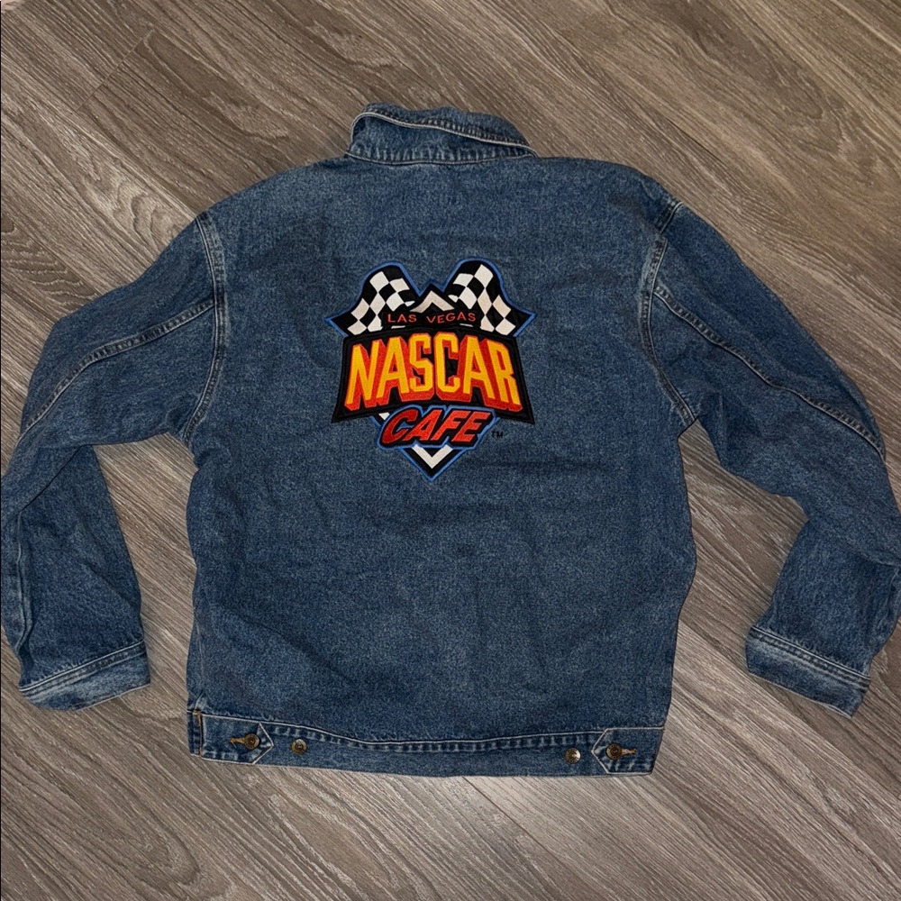 vintage Nascar Cafe LAS VEGAS Blue Denim Jacket